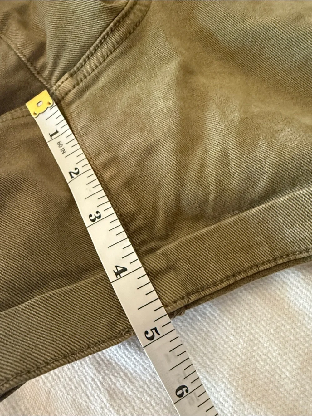 LOFT Olive Denim Paperbag Waist Belted Mom Shorts Size Medium
